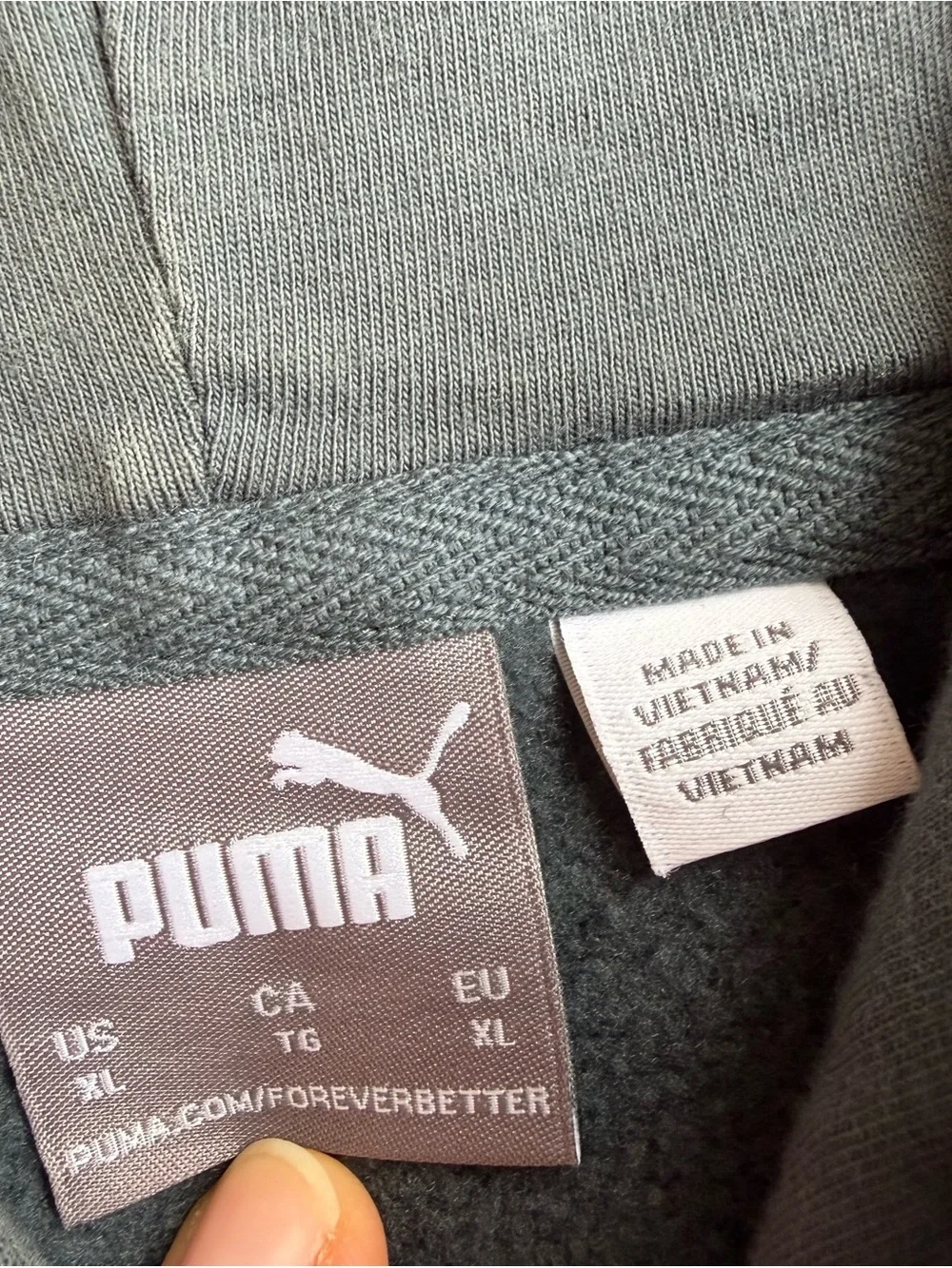 Puma Oversized Muted Sage Green Hoodie XL